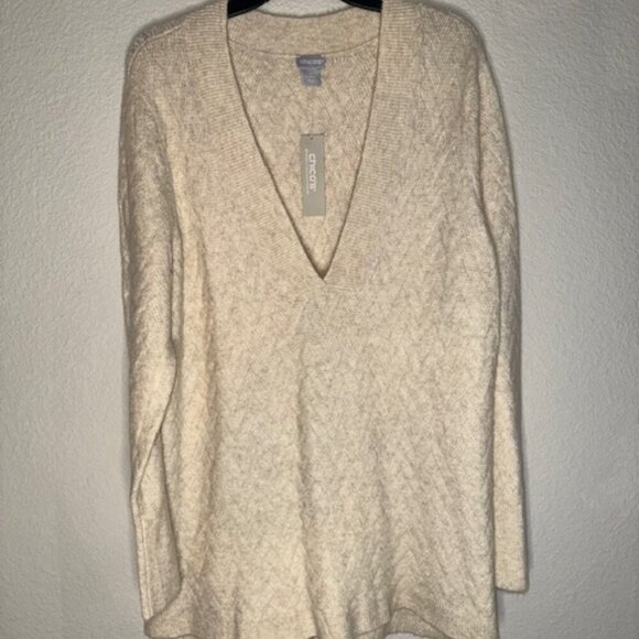 NWT Chico's Herringbone Tunic Sweater - Picture 2 of 7